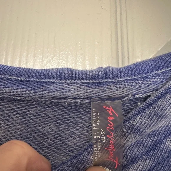 FP Movement Playbook Cropped Hoodie - Washed Blue - Size: XS - Picture 2 of 7